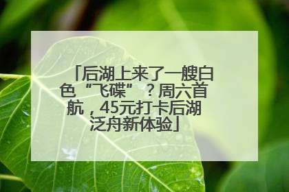 后湖上来了一艘白色“飞碟”？周六首航，45元打卡后湖泛舟新体验