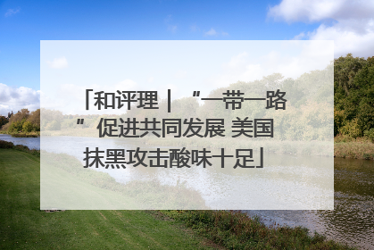 和评理｜“一带一路”促进共同发展 美国抹黑攻击酸味十足