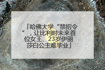哈佛大学“禁招令”，让比利时未来首位女王、23岁伊丽莎白公主难毕业