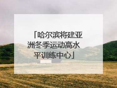 哈尔滨将建亚洲冬季运动高水平训练中心
