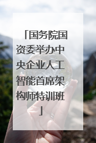 国务院国资委举办中央企业人工智能首席架构师特训班