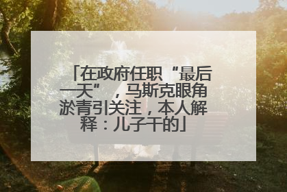在政府任职“最后一天”，马斯克眼角淤青引关注，本人解释：儿子干的