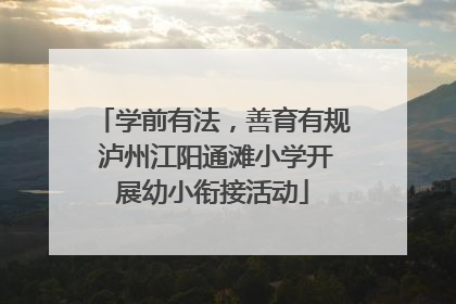 学前有法，善育有规 泸州江阳通滩小学开展幼小衔接活动