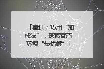 宿迁：巧用“加减法”，探索营商环境“最优解”