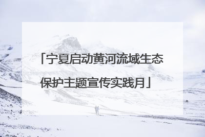 宁夏启动黄河流域生态保护主题宣传实践月