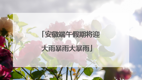 安徽端午假期将迎大雨暴雨大暴雨