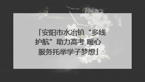 安阳市水冶镇“多线护航”助力高考 暖心服务托举学子梦想