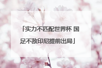 实力不匹配世界杯 国足不敌印尼提前出局