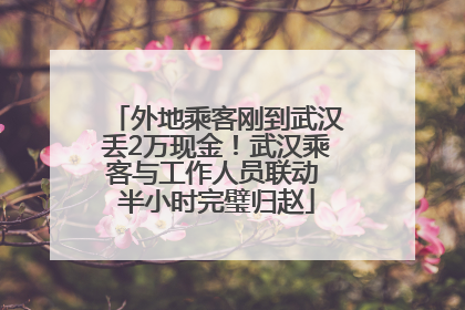 外地乘客刚到武汉丢2万现金！武汉乘客与工作人员联动 半小时完璧归赵