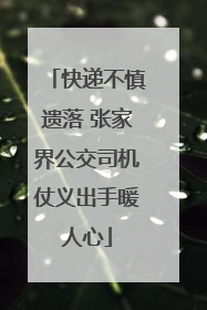 快递不慎遗落 张家界公交司机仗义出手暖人心