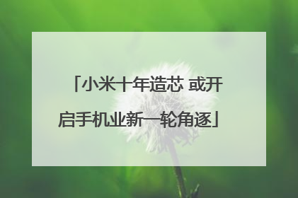 小米十年造芯 或开启手机业新一轮角逐