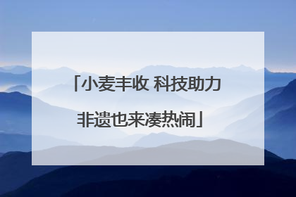 小麦丰收 科技助力 非遗也来凑热闹