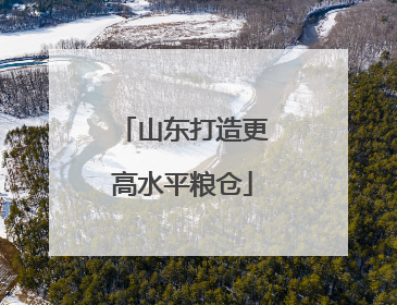 山东打造更高水平粮仓