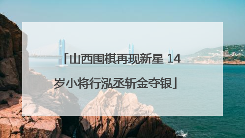 山西围棋再现新星 14岁小将行泓丞斩金夺银