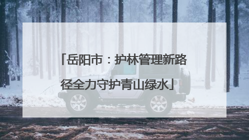 岳阳市：护林管理新路径全力守护青山绿水