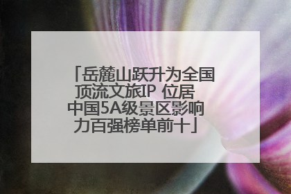 岳麓山跃升为全国顶流文旅IP 位居中国5A级景区影响力百强榜单前十