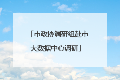 市政协调研组赴市大数据中心调研