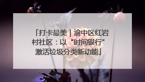 打卡最美｜渝中区红岩村社区：以“时间银行”激活垃圾分类新动能