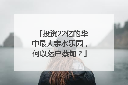 投资22亿的华中最大亲水乐园，何以落户蔡甸？