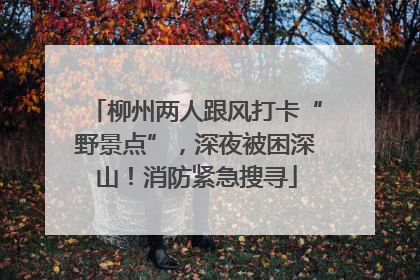 柳州两人跟风打卡“野景点”，深夜被困深山！消防紧急搜寻