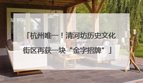 杭州唯一！清河坊历史文化街区再获一块“金字招牌”