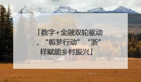 数字+金融双轮驱动，“栀梦行动”“浙”样赋能乡村振兴