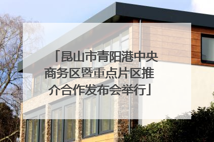 昆山市青阳港中央商务区暨重点片区推介合作发布会举行