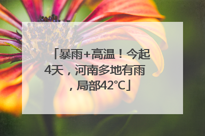暴雨+高温！今起4天，河南多地有雨，局部42℃