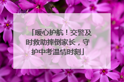 暖心护航！交警及时救助摔倒家长，守护中考温情时刻