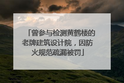 曾参与检测黄鹤楼的老牌建筑设计院，因防火规范疏漏被罚