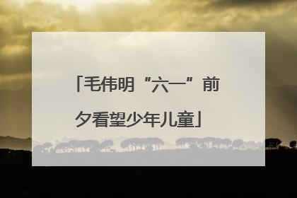 毛伟明“六一”前夕看望少年儿童