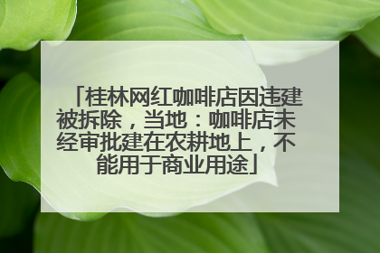 桂林网红咖啡店因违建被拆除，当地：咖啡店未经审批建在农耕地上，不能用于商业用途