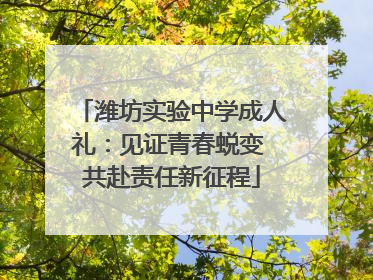 潍坊实验中学成人礼：见证青春蜕变 共赴责任新征程