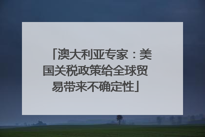 澳大利亚专家：美国关税政策给全球贸易带来不确定性