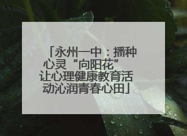 永州一中：播种心灵“向阳花” 让心理健康教育活动沁润青春心田