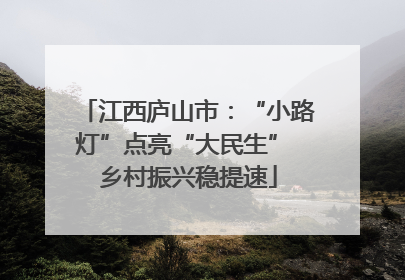 江西庐山市：“小路灯”点亮“大民生” 乡村振兴稳提速