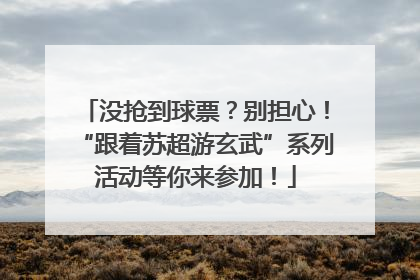 没抢到球票？别担心！“跟着苏超游玄武”系列活动等你来参加！
