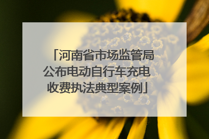河南省市场监管局公布电动自行车充电收费执法典型案例