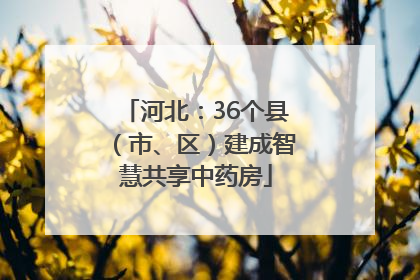 河北：36个县（市、区）建成智慧共享中药房