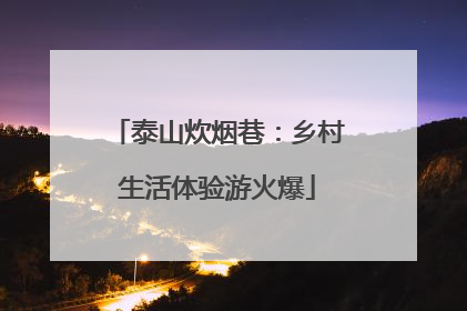 泰山炊烟巷：乡村生活体验游火爆