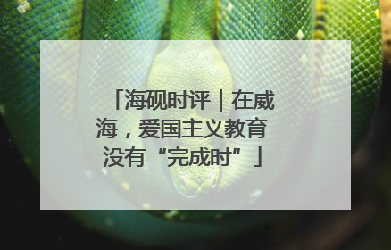 海砚时评｜在威海，爱国主义教育没有“完成时”