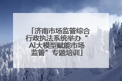 济南市场监管综合行政执法系统举办“AI大模型赋能市场监管”专题培训