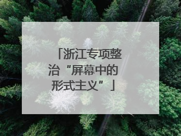 浙江专项整治“屏幕中的形式主义”