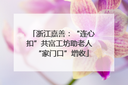 浙江嘉善：“连心扣”共富工坊助老人“家门口”增收