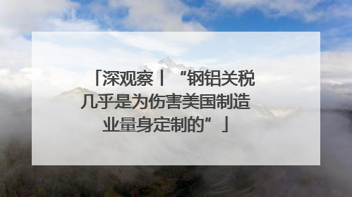 深观察丨“钢铝关税几乎是为伤害美国制造业量身定制的”