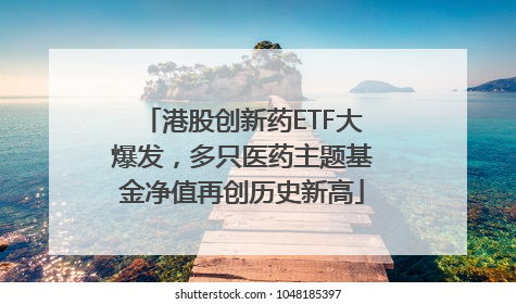 港股创新药ETF大爆发，多只医药主题基金净值再创历史新高