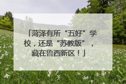 菏泽有所“五好”学校，还是“苏教版”，藏在鲁西新区！