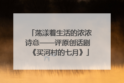 荡漾着生活的浓浓诗意——评原创话剧《买河村的七月》