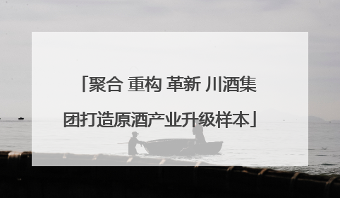 聚合 重构 革新 川酒集团打造原酒产业升级样本