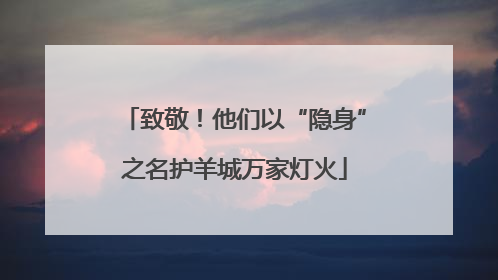 致敬！他们以“隐身”之名护羊城万家灯火